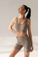 къс клин CAPPUCCINO и къс топ CAPPUCCINO | OM wear оформящо спортно облекло
